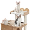 thumbnail image 4 of Modern Cat Tree Wooden Multi-Level Cat Scraper Tower Luxury Nest Cat Climbing Frame Cozy Condos Deeper Version Dangling Balls ShopWise Round, 4 of 14