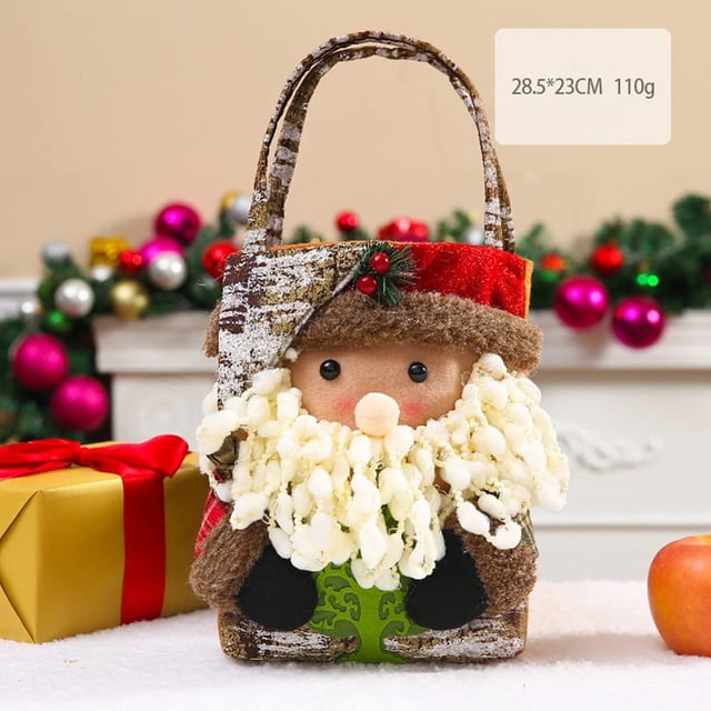 ShiningLove Bag Candy Bag Santa Claus Elk Snowman Doll Cloth Tote Bag Adornos navideños para favores de Navidad Bolsa de regalo-Muñeco de nieve Fokelyi JQWJ364-2