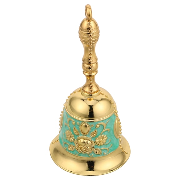 DEEPCRAFF Vintage Metal Hand Bell with Detailed Engravings for Restaurant Service, Prayer, and Home Use