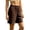Brown, variant on Womens Linen Blend Bermuda Shorts Side Button Patch Pocket Detail Full Elastic Pull On Waist Loose Straight Knee Length Lightweight Breathable Relaxed Fit Casual Cropped Bottoms