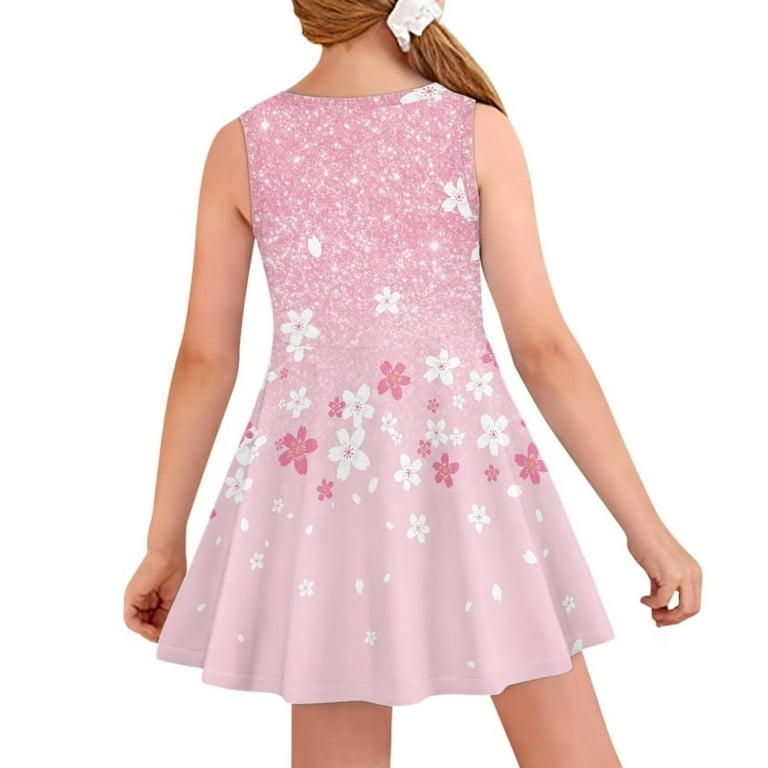 cherry blossom skater dress FOR U DESIGNS Cherry Blossom Tank Top Dress Midi Playwear Novelty Pink  Elastic Waist Jumpskirt Trendy Going Out Twirly Skater Dress for Girls,  Sleeveless Swing Dress Size 11-12