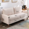 thumbnail image 2 of Prelife 68"W Loveseat Sofa, Mid Century Love Seat Couches for Living Room, Modern Decor Upholstered Small Couch for Bedroom, Solid and Easy to Install Love Seats Furniture, Beige, 2 of 8