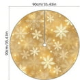 thumbnail image 3 of 35.5" Gold Snowflakes Christmas Tree Skirt, Elegant Xmas Tree Mat for Home, Holiday, Party, Indoor & Outdoor Winter Decorations, Soft Base Cover for Christmas Trees, Festive Holiday Floor Décor, 3 of 6