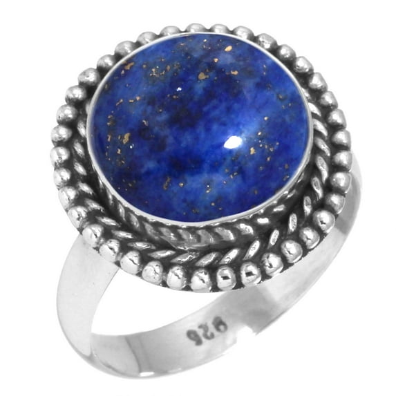 925 Sterling Silver Ring For Women - Teens Blue Natural Lapis Lazuli Gemstone Silver Ring Size 9 September Birthstone Silver Ring Size 9 Christmas - Gift For Sister 925 Silver Gemstone Jewelry