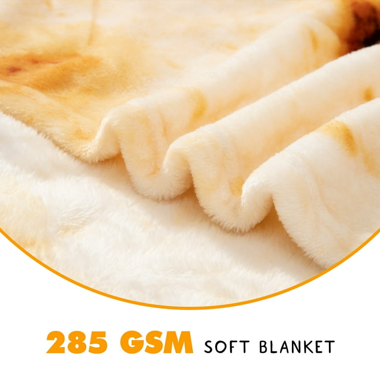 CASOFU Tortilla Blanket Double Sided Giant Flour Tortilla Throw Blanket Novelty Tortilla Blanket for Your Family 285 GSM Soft and Comfortable