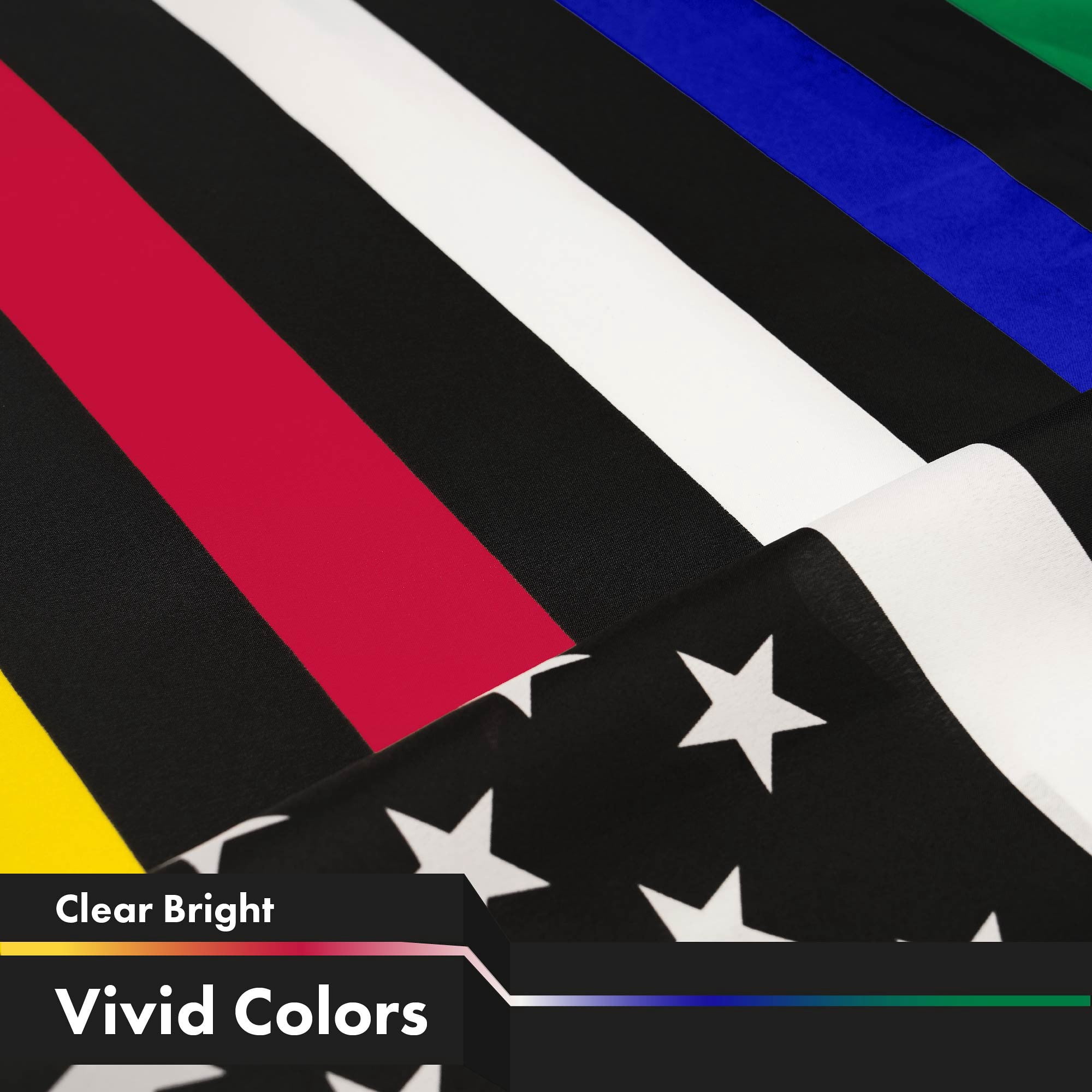 G128 Combo Pack: American USA Flag 3x5 Ft & Thin Line Civil Services Flag 3x5 Ft, Both Printed 150D Polyester, Indoor/Outdoor, Brass Grommets