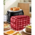 thumbnail image 4 of Red Plaid Toaster Cover 4 Slice, Large Kitchen Appliance Covers, Modern Art Checkered Farmhouse Toaster Oven Cover with Loop, Bread Machine Cover Polyester Dust Cover Protection, 4 of 4