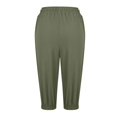 thumbnail image 5 of Women's Jogger Shorts, High Waisted Knee Length Casual Summer Pants with Drawstring Waist and Cuffed Ankles, Comfortable Lounge Shorts for Home, Active, and Everyday Wear-Green, 5 of 7