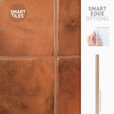 Smart Tiles Peel and Stick Backsplash, 5 Adhesive Tiles, Zellige Brown, 9"x9"