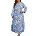 thumbnail image 1 of Robe Grande Taille pour Femmes Robe d'Été Grande Taille Robe Ample Grande Taille Col en V Robe d'Été Grande Taille pour Femmes Shorts Grande Taille, 1 of 4