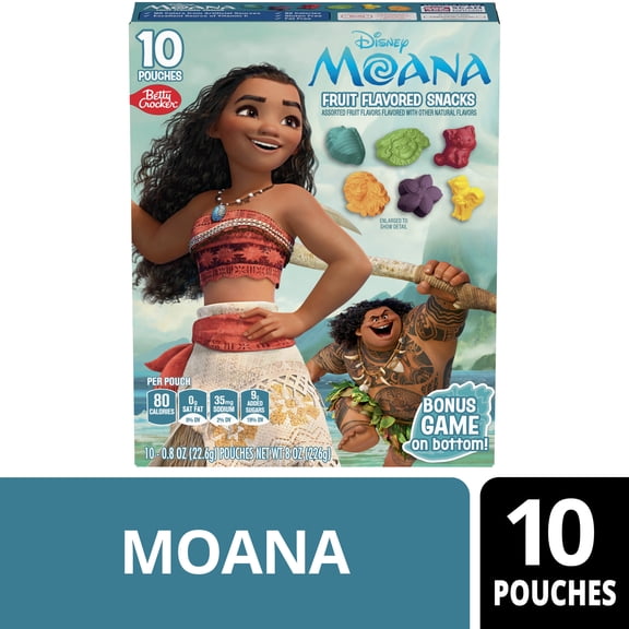 Disney Moana Fruit Flavored Snacks, Gluten Free, Kids Snacks, 10 Ct, 8 oz