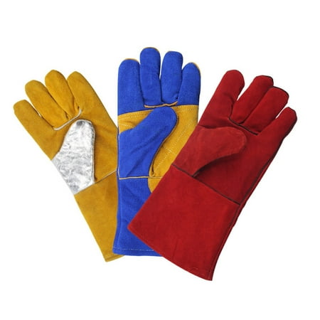 

1Pair Welding Gloves Heat Resistant BBQ/Oven/MIG/TIG Leather Welder Gloves