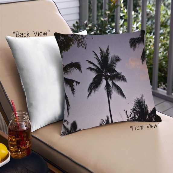 Ahgly Company Plants Palm Tree Outdoor Throw Pillow, 18 inch by 18 inch