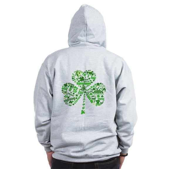 CafePress - St Paddys Day Shamrock Zip Hoodie - Zip Hoodie, Classic Hooded Sweatshirt with Metal Zipper