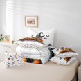 thumbnail image 6 of Manfei Cartoon Halloween Pumpkin Lantern 7 Pieces Bedding Comforter Set,Spooky Halloween Full Bedding Set,Black Kitten Fitted Sheet Flat Sheet For Girl Kids,Super Cozy Room Decor Reversible, 6 of 8