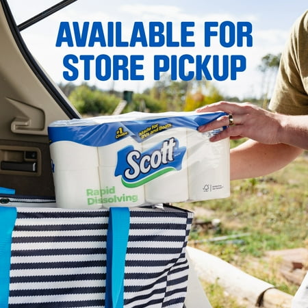 Scott Rapid-Dissolving Toilet Paper for RVs & Boats, 4 Double Rolls