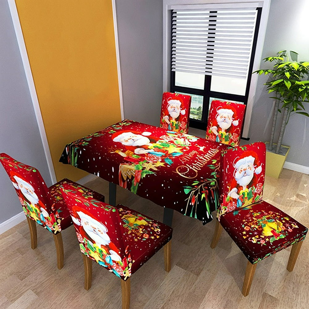 SPRING PARK Christmas Chair Cover for Dining Room Chair Protector
