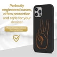 thumbnail image 2 of Case Yard Wooden Case for iPhone-12/12-Pro Soft TPU Silicone cover Slim Fit Shockproof Wood Protective Phone Cover for Girls Boys Men and Women Supports Wireless Charging Peace Hand Sign Design, 2 of 7