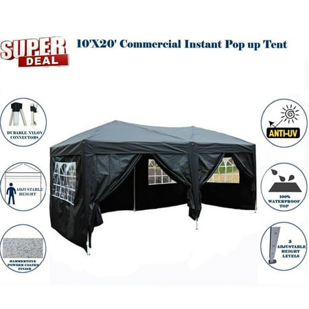 Ktaxon 10'x20' POP UP Gazebo Party Wedding Event Tent,Canopy Marquee,Black