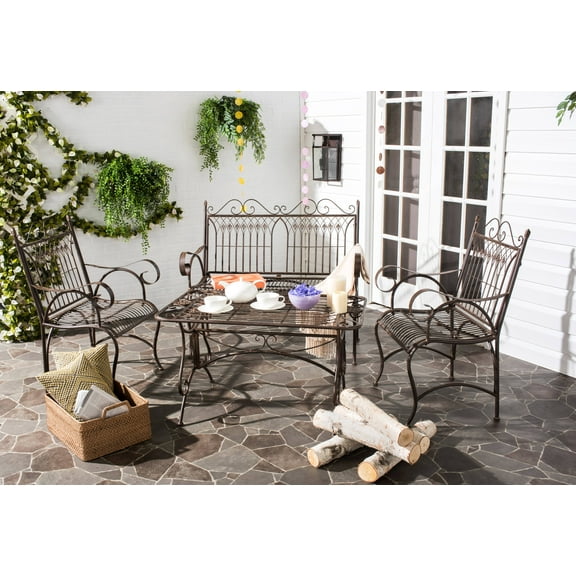 Leah Outdoor Traditional 4 Piece Glam Living Set
