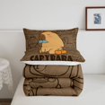 thumbnail image 5 of Manfei Cartoon Orange Fruit Print Twin Comforter Sets,Kawaii Capybara Bedding Set,Brown,Reversible,2 Pieces,1 Comforter and 1 Pillowcase, 5 of 7