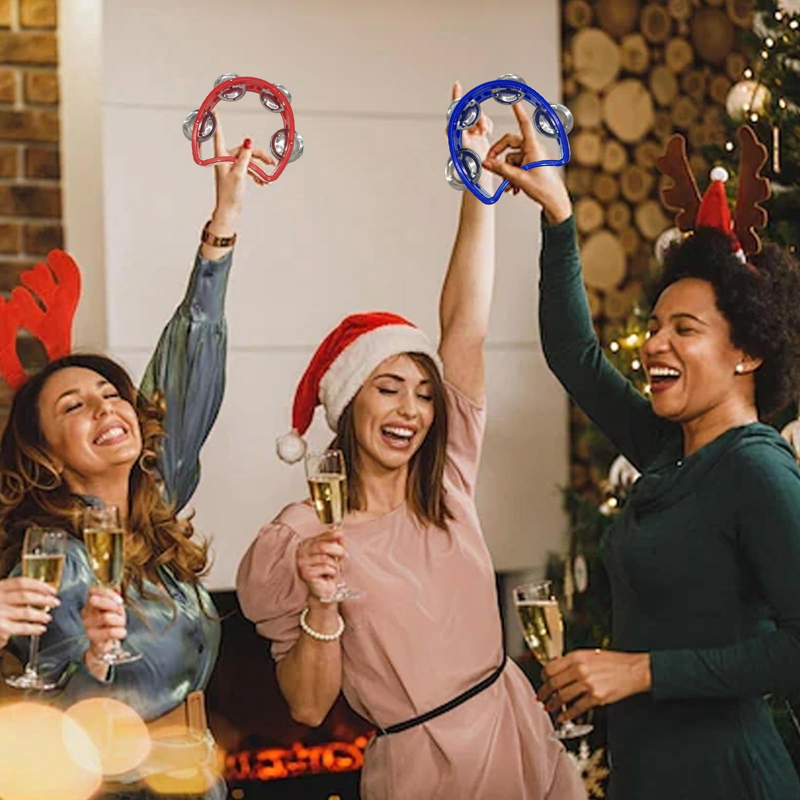 30 Pack Tambourine With 4 Bells Handheld Tambourines  Plastic Tamborines Musical Instrumen Mini Percussion For Noise Makers And All Groups Holiday Party Education (5colors)