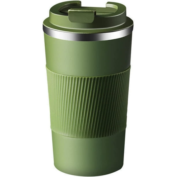 (Vert)Tasse à café de voiture, Tasse de Voyage 510 ml,termosse cafe chaud,  mug Isotherme thermique avec couvercle anti-fuite,Acier Inoxydable pour