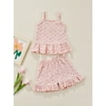thumbnail image 2 of Qmyliery Girl Summer Clothes Floral Spaghetti Strap Tops and Ruffles Shorts Set FC16020, 2 of 8