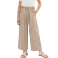 thumbnail image 1 of StSilkitty Girls Ruffle Pants High Waist Elastic Casual Wide Leg Pants with Pockets Solid Color Lightweight Soft Trousers, 1 of 5