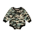 thumbnail image 1 of Gibobby Pañalero de algodón Bebé niños niñas manga larga estampados de pulóver recién nacido sudadera monos(Verde, 12-18 Meses), 1 of 5