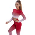 thumbnail image 4 of Pantalones de Yoga de poliéster para mujer, pantalones de cintura alta suaves transpirables para niñas, ropa deportiva para levantar la cadera Prendas para la parte inferior del cuerpo Rojo L Qarigey AP019275-05, 4 of 6