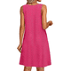 thumbnail image 4 of Vestidos de Verano para Mujer 2025, Sueltos, Informales, Sin Mangas, con Ojales, con Bolsillos, Color Rosa Rojo, Talla M, 4 of 6