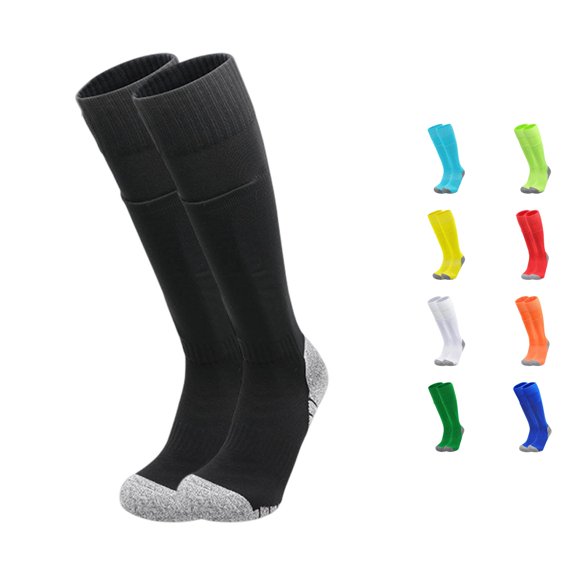 XAOFW Kids Back To School Knee High Socks For Boys Girls With Padded Guard Pocket Soccer Socks For Football Breathable Performance Long Socks 8-12 Years