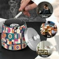 thumbnail image 4 of Yayeee Ashtray with Lid for Cigarette Smokeless Stainless Steel Home Ash Holder, Orange Geometric, 4 of 7
