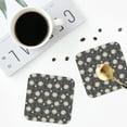 thumbnail image 4 of Naloa Daisies Flowers Coasters for Set of 4 - PU Leather Coasters, Coasters for Table Cup Tea Coffee Beer, Decorative for Kitchen Homedecor (Round), 4 of 6