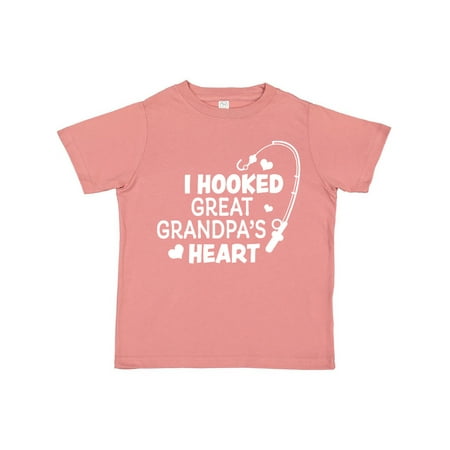 

Inktastic I Hooked Great Grandpa s Heart with Fishing Rod Gift Toddler Boy or Toddler Girl T-Shirt