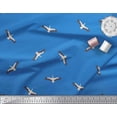 thumbnail image 2 of Soimoi Blue Cotton Voile Fabric Flying Stork Bird Fabric Prints By Yard 56 Inch Wide, 2 of 3