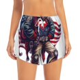 thumbnail image 4 of Lsque Cool Patriotic Buffalo Cowboy Printed Women's Running Shorts with Liner Pockets,Elastic Quick Dry Workout Athletic Gym Yoga Shorts,Womens High Waist Shorts-Large, 4 of 9