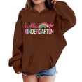 thumbnail image 4 of Toddler Girl' Hoodies Sweatshirts Cute Cartoon Print Long Sleeve Drawstring Hooded Pullover with Pocket Sweatshirt Tops Size 3-4T ,Brown, 4 of 4