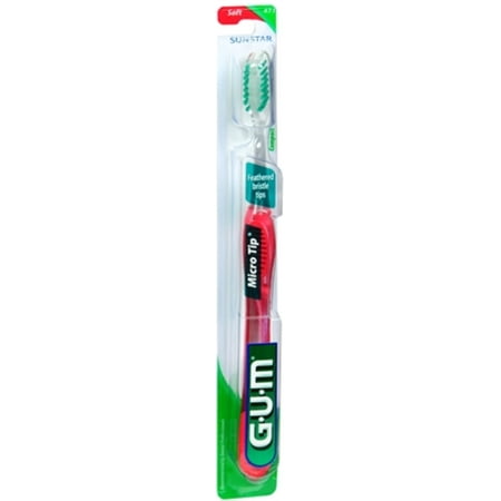 GUM Micro Tip Toothbrush Soft/Compact 1 Each (Pack of 3)