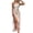 Beige, variant on Women's One Shoulder Satin Dress with High Slit Ruched Silhouette for Evening Wear Glamorous Look 95% Cotton 5% Spandex