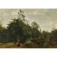thumbnail image 3 of Jean-Baptiste-Camille Corot 18x14 Black Modern Framed Museum Art Print Titled - Limousin Wood Edge, 3 of 5