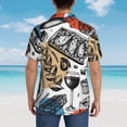 thumbnail image 3 of Lsque French Food pattern Hawaiian Shirt for Men, Unisex Summer Beach Casual Short Sleeve Button Down Shirts-Small, 3 of 9