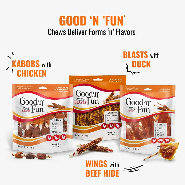 Good 'N' Fun Triple Flavor Kabobs: Irresistible Treats for Dogs Good 'N' Fun Triple Flavor Kabobs: Irresistible Treats for Dogs