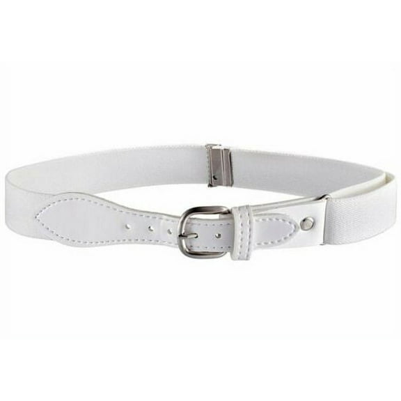 Buyless Fashion Kids and Toddler Adjustable Elastic Stretch Belt with Leather Closure - KBLT100-White