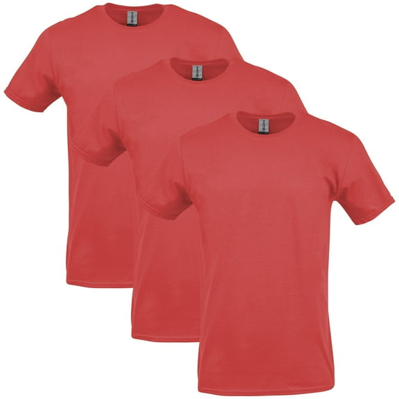 Gildan Mens Heavy Cotton T-Shirt , L, Red (Pack of 3) 3 Red