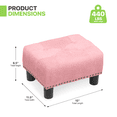 thumbnail image 2 of Magshion Foot Stool Ottoman with Padded Seat, Modern Cotton-linen Footrest, Rectangular Seat Stool, Pink, 2 of 9