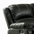 thumbnail image 2 of Zuru Motion Manual Recliner Sofa- 3 Seater- Plush Black Faux Leather, 2 of 7
