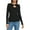 Black, variant on Womens Cut-Out Ribbed Knit Pullover Sweater