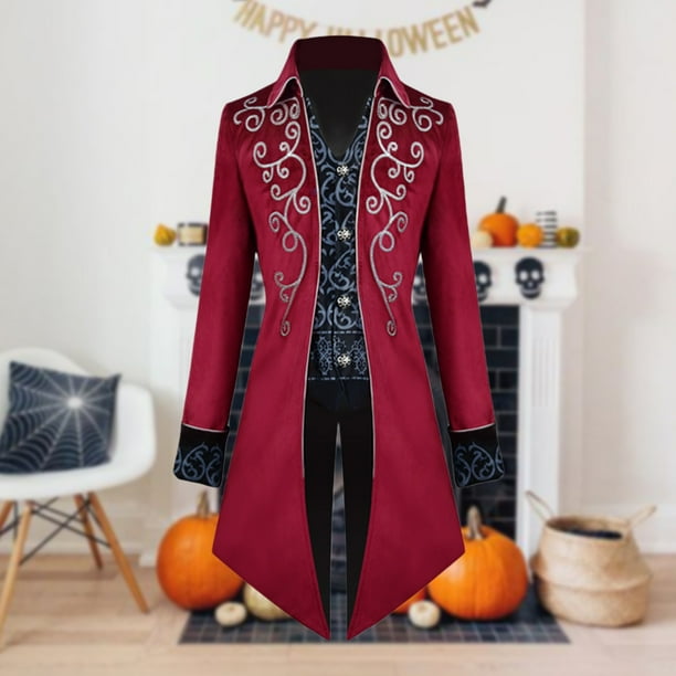 Abrigo Steampunk Victoriano Para Hombre, Disfraz De Mago Medieval Y Pirata, Con Cola De Golondrina Y Cuello Alto